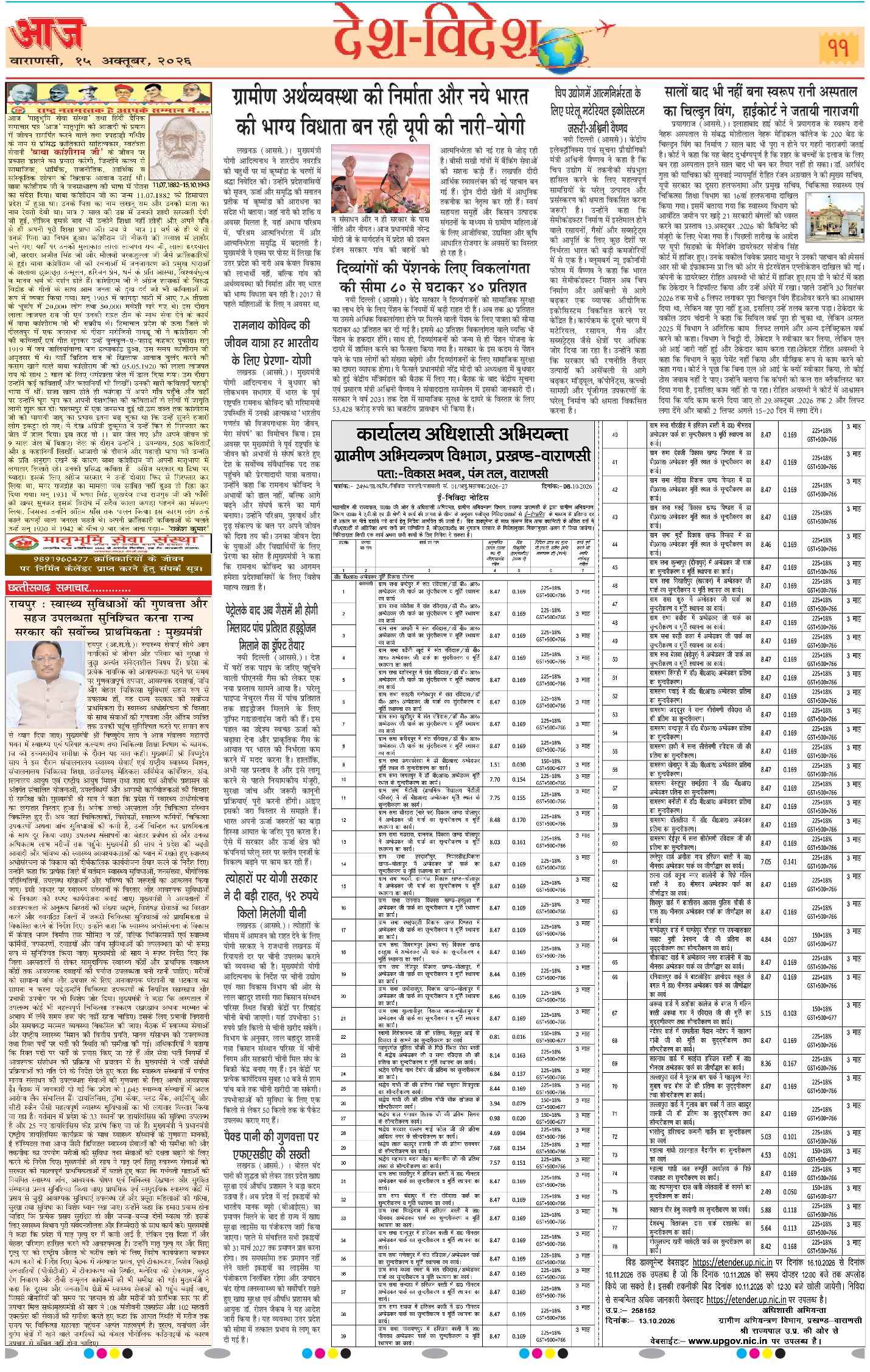 वाराणसी ई-पेपर — 15 अक्टूबर 2026